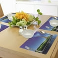 thumbnail image 4 of Ambesonne Eiffel Tower Place Mats Set of 4, Eiffel at Sunrise, Standard Size, Navy Blue Green Cream, 4 of 6