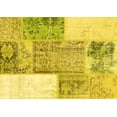 thumbnail image 1 of Ahgly Company Machine Washable Indoor Rectangle Patchwork Yellow Transitional Area Rugs, 5' x 8', 1 of 4