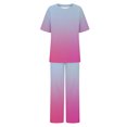 thumbnail image 4 of Shirts for Women Womens Shirts Women's Summer 2 Piece Outfits Casual Sleeveless Sweatsuits Matching Wide Leg Tracksuits Lounge Sets Fashion Clothes Ndbuld Multicolor L, 4 of 5