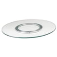 thumbnail image 1 of Milan 24" Round Contemporary Aluminum/Glass Lazy Susan in Clear, 1 of 4
