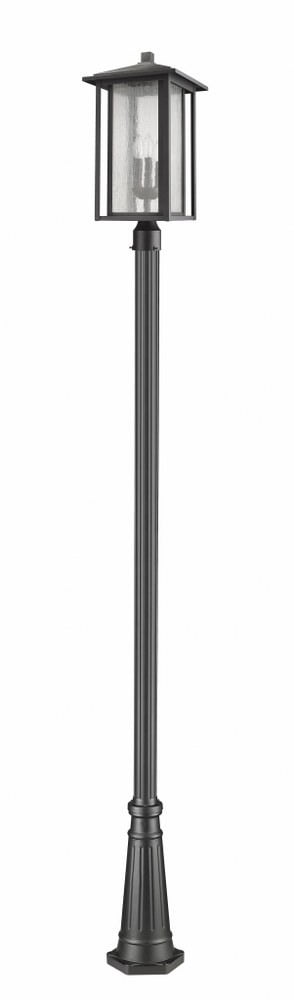 3 Light Outdoor Post Mounted Fixture - 554PHXLR-519P-BK
