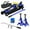 2 Ton-Set 2-Lift Range 3.3"-15.2"(BLUE), variant on LoLado Hydraulic Trolley Low Profile and Steel Racing 3Ton (6,000 lb) Capacity, Floor Jack with Piston Quick Lift Single Pump, Blue Lifting Range 5.1"-20"