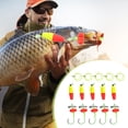 thumbnail image 6 of Unique Bargains Catfish Fishing Rigs Catfish Circle Hooks 8/0 Peg Floats and Rattler Catfishing Equipment Catfish Float Rigs 40LB Fishing Line Red Yellow 1 Set, 6 of 7