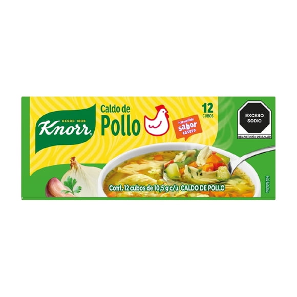 Caldo de pollo Knorr 12 cubos de 10.5 g c/u