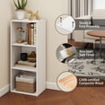 thumbnail image 3 of HOMLUX Luder 3-Tier Cube 31.5" Bookcase, Wood Storage Shelf, Small Bookshelf for Home Office & Bedroom, White, 3 of 10