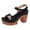 Black, variant on YLYL Platform Wedge Sandals for Women 2026 Open Toe Ankle Strap Chunky Block Heel Office Work Summer Dress Shoes