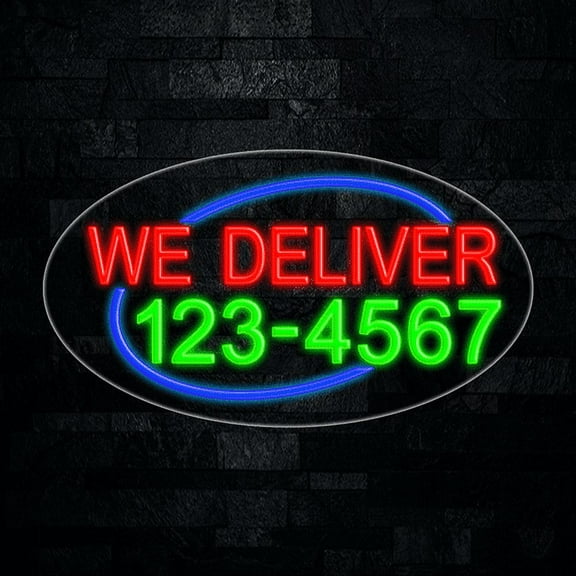We Deliver LED Neon Sign 28"L x 16"H #34098