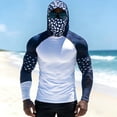 thumbnail image 5 of Mens UPF 50+ Sun Protection Shirts Hoodie with Mask Quick Dry Long Sleeve Print Lightweight Fishing Shirt Hiking Top Navy 2 M, 5 of 6