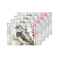 thumbnail image 4 of MKHERT Vintage Bird with Flowers On Wooden Design Placemats Table Mats for Dining Room Kitchen Table Decoration 12x18 inch,Set of 4, 4 of 4