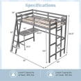thumbnail image 2 of Demi Bonn Loft Bed Twin Size, Solid Wood Loft Bed with Desk Angled and Built-in Ladder, Modern Wooden Playhouse Bed Frame, Gray, 2 of 10
