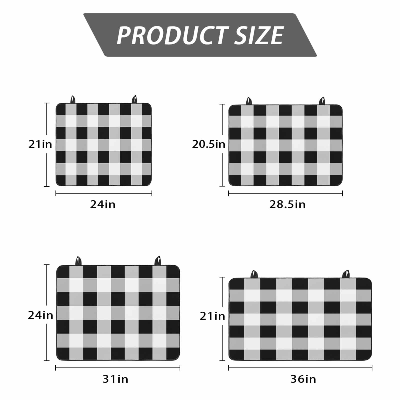 Black White Plaid Stove Top Cover for Electric Stove, Heat-proof & Non Slip Glass Top Stove Cover Protector, Spring Farmhouse Buffalo Checkered Kitchen Flat Cooktop Rubber Mat 31x24 Inches