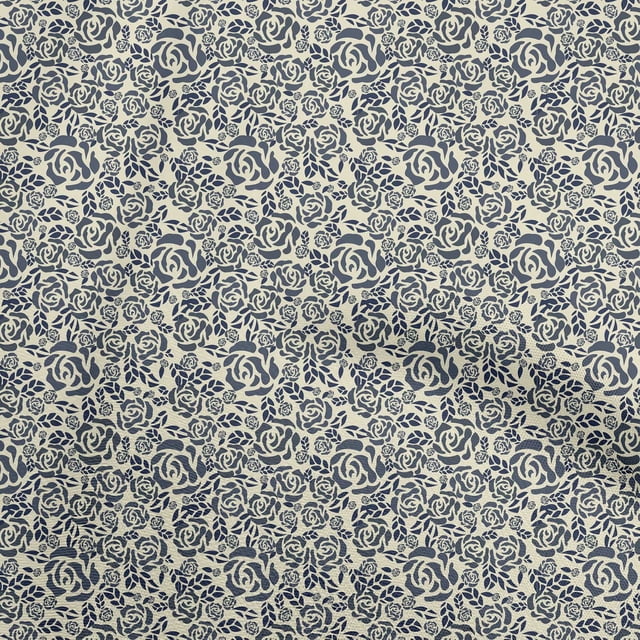 oneOone Polyester Spandex Light Beige Fabric Abstract Floral Craft Projects Decor Fabric Printed By The Yard 56 Inch Wide