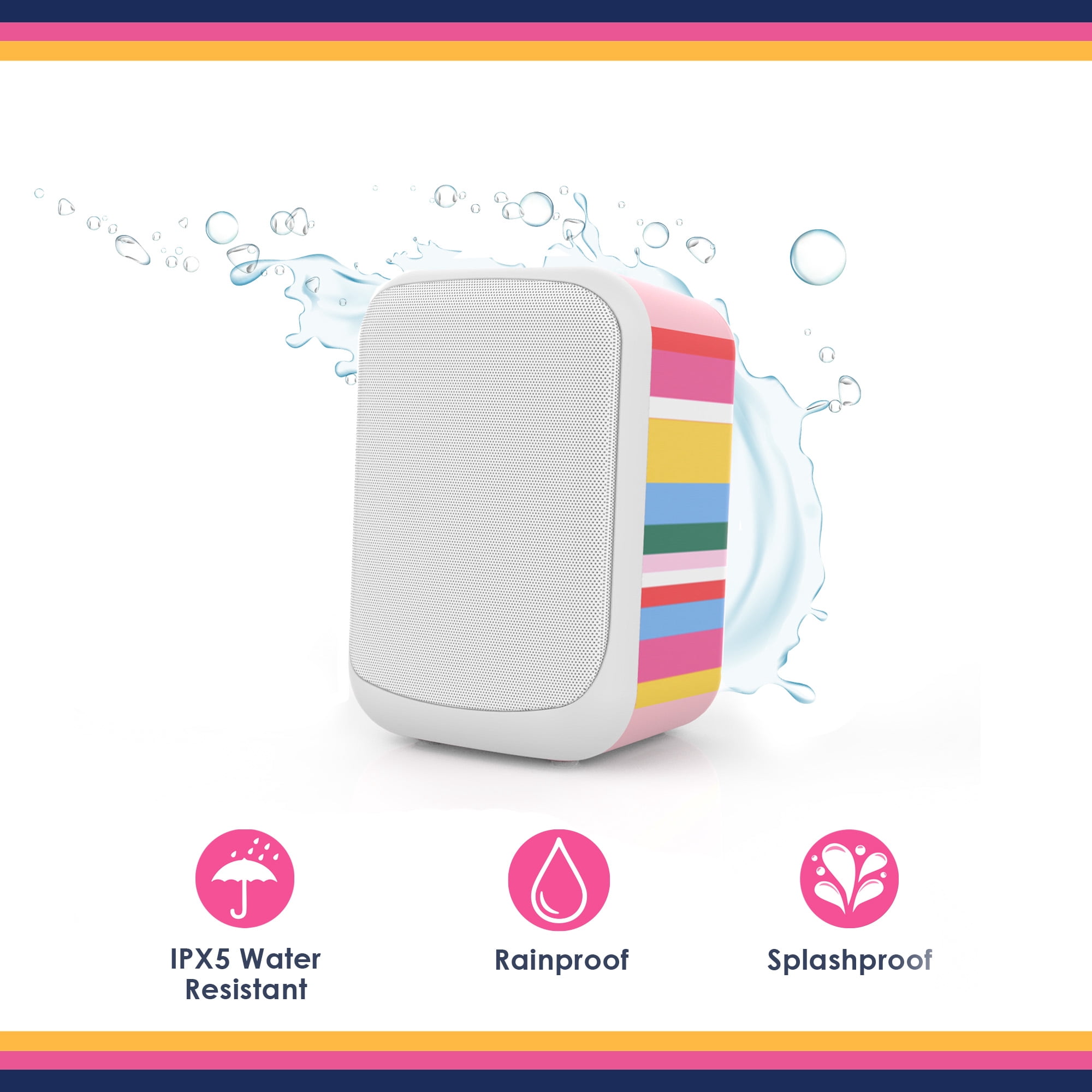 Packed Party "More Color More Fun" Portable Bluetooth Party Speaker, IPX5 Water Resistant, Rechargeable Battery
