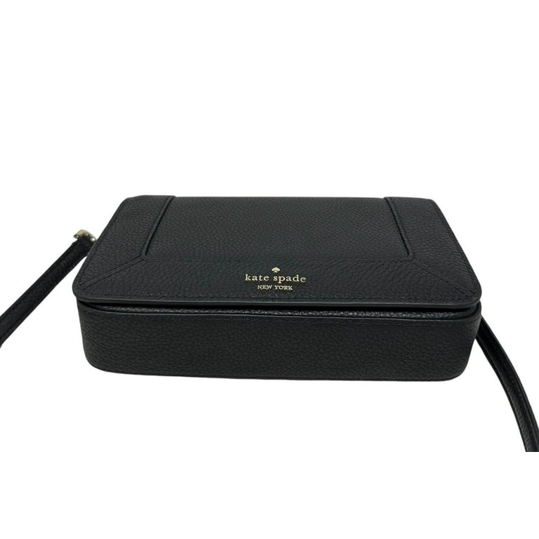 Kate Spade Lena Mini Flap Black Pebble Leather Crossbody Bag