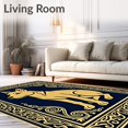 thumbnail image 2 of ODIKA 5'x7' Machine Washable Non-Slip Area Rug, Long Dog Breed Yarn Hook Canvas Project High Traffic Rug, Gold, 634151, 2 of 7