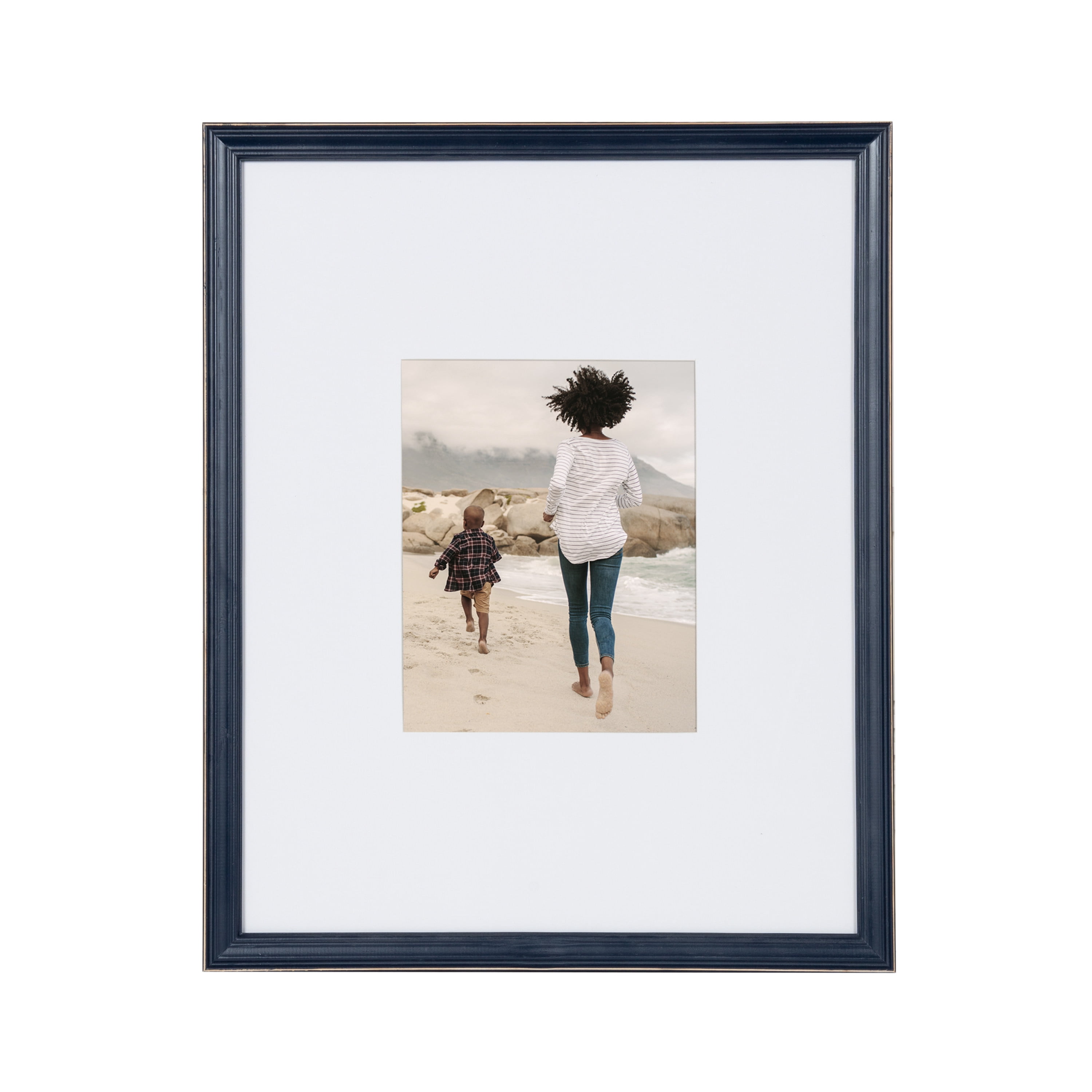 Kate and Laurel Bordeaux Gallery Wall Frame and Shelf Kit, Set of 5, Multiple Coastal Finishes, Assorted Size Frames and Display Shelf