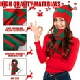thumbnail image 6 of Christmas Knitted Hat Scarf 3-Piece Set Bell Decoration Set Head Hat Red Wine, 6 of 7