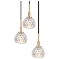 thumbnail image 2 of Woodbridge Lighting Elise 3-Light Glass Cluster Pendant in Brass/Bronze/Mercury, 2 of 5