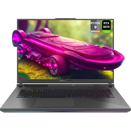 ASUS ROG Strix G18 Gaming Laptop, AMD Ryzen 9-8940HX, 16 GB DDR5 RAM, 1 TB PCIe SSD, 18" 2.5K (2560x1600) Nebula Display 240Hz, Nvidia G-Force RTX 5070, 4-Zone RGB Keyboard, W11 Home, Eclipse Gray