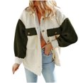 thumbnail image 2 of qolati Winter Coats for Women 2023 Fall Fleece Long Sleeve Button Sherpa Jacket Casual Soft Fuzzy Teddy Coats Outerwear, 2 of 6