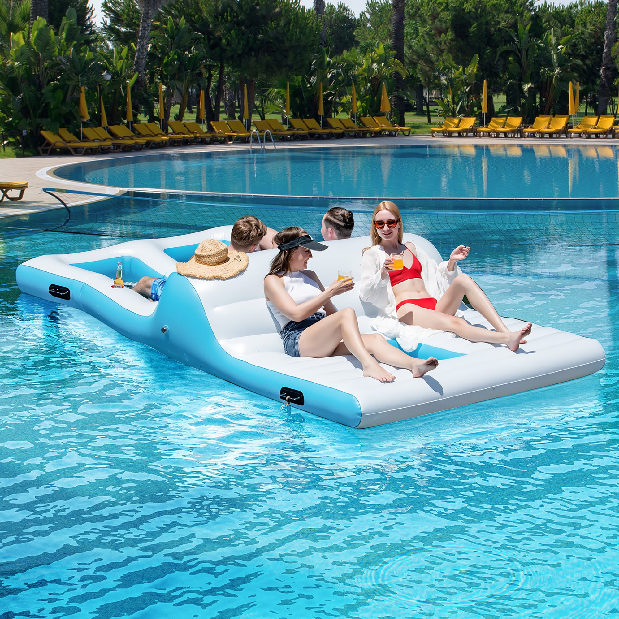 Intex Relaxation Island Lounge 6-Person Raft Floating Inflatable Pool Party Boat 