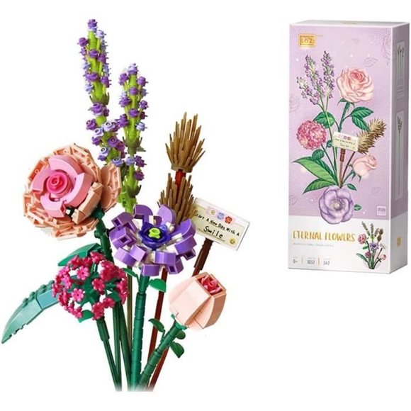 Blocs de Construction Bouquet de Fleurs, 547 Pcs Mini Fleurs Créatives Collection de Fleurs Artificielles Compatible avec Lego a[1265]