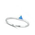 thumbnail image 4 of Blue Simulated Opal Triangle Promise Ring .925 Sterling Silver Band CZ Jewelry Female Size 9, 4 of 4