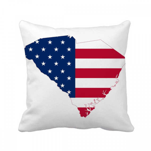 America USA Map Stars Stripes Flag Throw Pillow Sleeping Sofa Cushion Cover