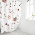 thumbnail image 2 of Watercolor Floral Shower Curtain, Purple-yellow Floral Shower Curtain Bathroom, Modern Minimalist Waterproof Fabric Shower Curtain Set with Hooks 72x72in, 2 of 7
