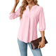 thumbnail image 2 of Blusas Informales de Verano para Mujer, con Cuello en V, Corta, Encaje Calado y Bonitas Blusas de Negocios Rosa XXL, 2 of 7