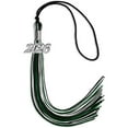 thumbnail image 5 of Endea Graduation Black/Hunter Green/White Mixed Color Graduation Tassel with Silver Date Drop, 5 of 10