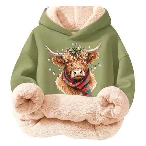 Little Girls' Hoodies Sweatshirts Long Sleeved Printed Hooded Pullover Sweatshirt Tops Size 7-8T , Green