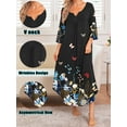 thumbnail image 5 of Avidlove Women Long Nightgowns 3/4 Sleeves Sleepshirt Comfy Full Lenth Sleepwear, 5 of 6