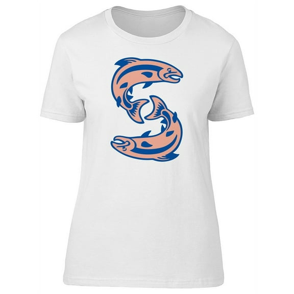 Cool Pink Salmon Fishes T-Shirt Women -Image by Shutterstock, Female x-Large