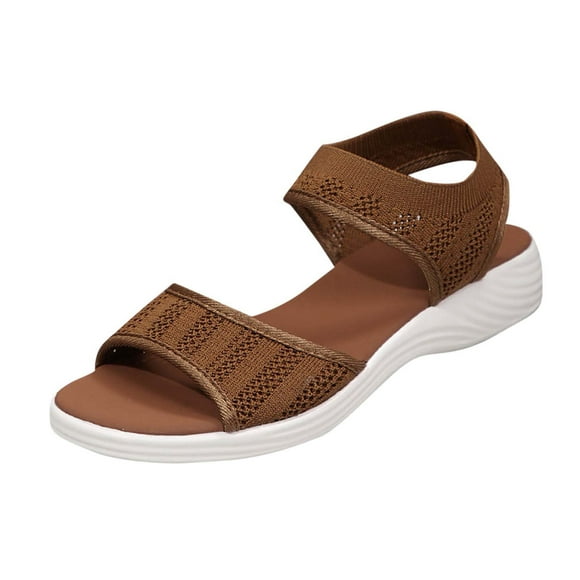 SEAOPEN Women's Mesh Flats Shoes Breathable Slip on Ballet Flat Nurse Lightweight Memory Foam Casual Shoes Flats Comfortable Walking Shoes Size 7 Brown