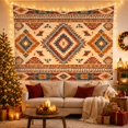 thumbnail image 3 of Geometric Diamond Motif with Starburst Pattern on Cream, Serene Boho for Southwestern Enthusiasts, Tribal Wall Art Decor, Housewarming Gift Tapestry Wall Hanging for Living Room and Bedroom, 3 of 7
