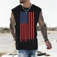 thumbnail image 2 of Baqcunre Tank Tops Men Male Independence Day Spring Summer Vest Print Pattern Round Neck Plus Size Comfortable Vest Sleeveless Tshirts For Men Tops For Men Black 3XL, 2 of 4