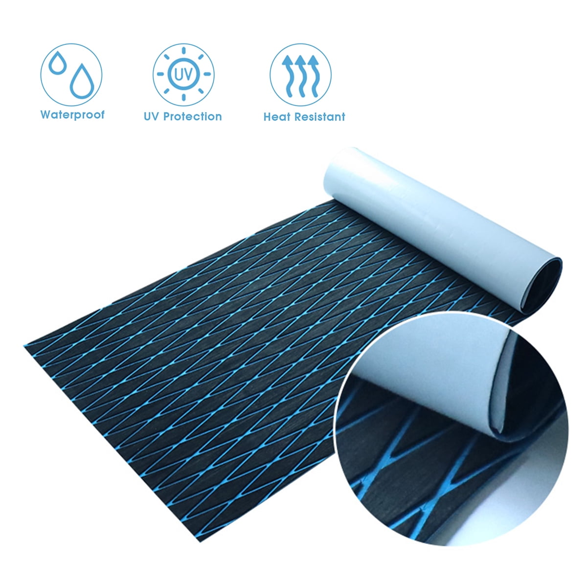 Boat Flooring EVA Foam Boat Decking Marine Mat Non-Slip Self-Adhesive Flooring Sheet for Motorboat Kayak Surfboard Garden Swimming Pools, 74.8" x 27.6"