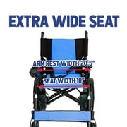 Culver Mobility - ARTEMIS - Electric Wheelchairs Silla de Ruedas Electrica para Adultos Airline Approved Lightweight Foldable Electric Wheelchair 265lbs - 500W - 13Miles - BLUE