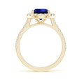 thumbnail image 2 of ANGARA Lab Grown 3.3 Ct Sapphire Ring with Lab Diamond Accents for Women in 14K Yellow Gold (Size-10x8mm) | September Birthstone, Anniversary, Jewelry Gift for Women | Lab-Grown Blue Sapphire Ring, 2 of 8