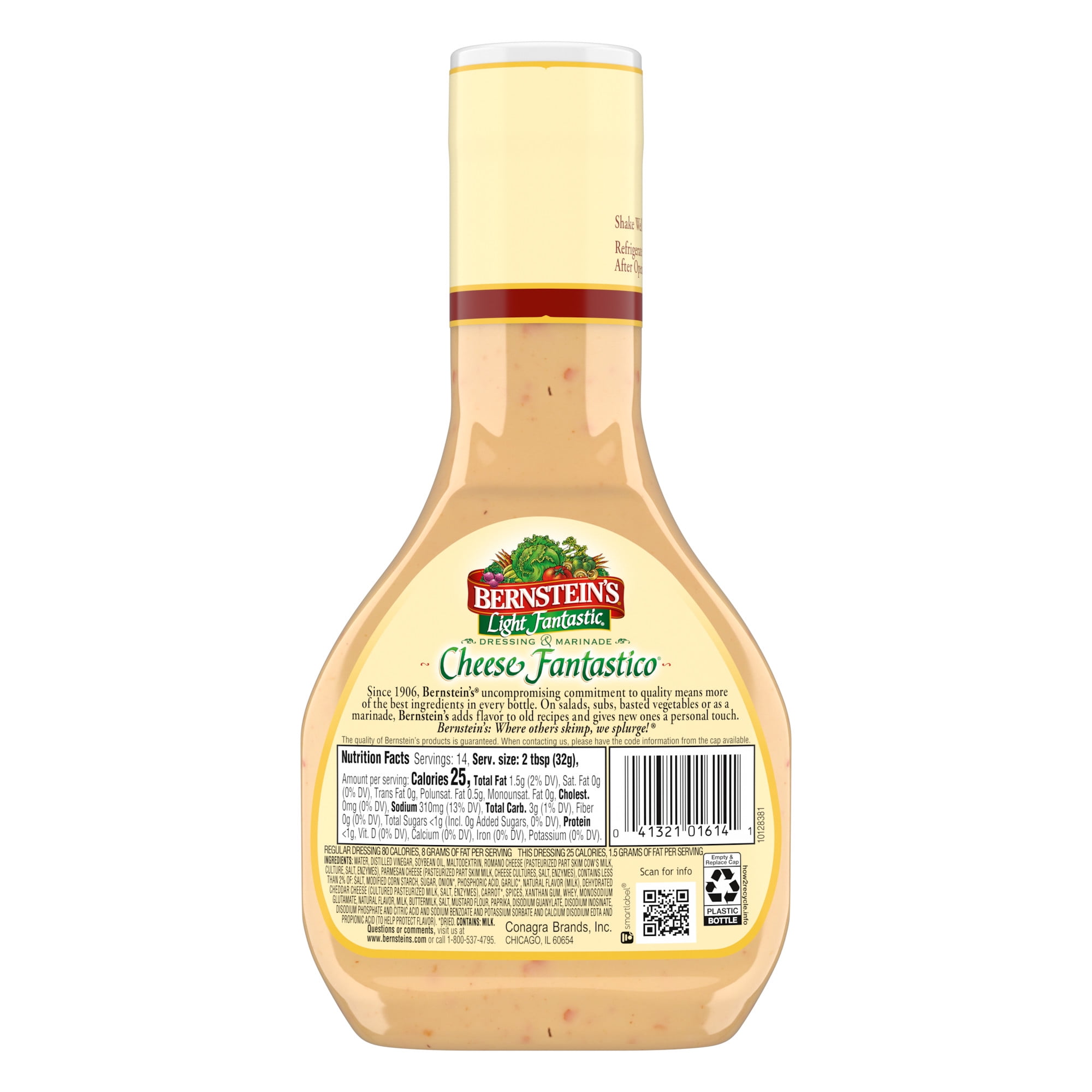 Bernstein's Light Fantastic Cheese Fantastico, Salad Dressing 14 oz