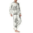 thumbnail image 3 of Bingfone Men'S Pajama Set 2 Piece Loungewear Pjs, Long Sleeve With Pajama Pants-Summer Vacation Scene With Camping Van, 3 of 9