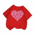 thumbnail image 1 of T-shirts à Imprimé Cœur pour Fille, Col Ras du Cou, Manches Courtes, Décontractés, Basiques, 1 of 5