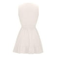 thumbnail image 6 of IROINNID Women's A-Line Dress Fashion Summer Summer Solid Color Ruffles Sleeveless Dress(Belt Included) V-Neck Comfort Waist Dress, 6 of 6