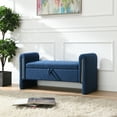 thumbnail image 2 of Modern Teddy Bed End Bench with Arms and Storage,Upholstered Large Foot Rest Stool, Comfy Window Vanity Bench for Living Room, 2 of 9