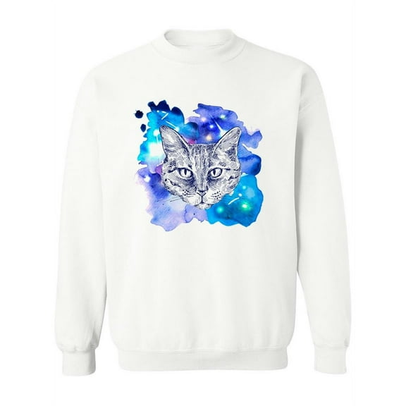 Space Cat Design Sweatshirt Women -Image by Shutterstock, Female 3X-Large