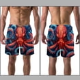 thumbnail image 3 of luoweisi Men's Beach Shorts Quick Dry Swim Trunks with Mesh Lining Octopus M, 3 of 5