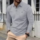 thumbnail image 1 of pstuiky Camisas de invierno de manga larga para hombre, Camiseta de manga larga con solapa y botones de color liso para hombre tops de invierno para hombre l, 1 of 9