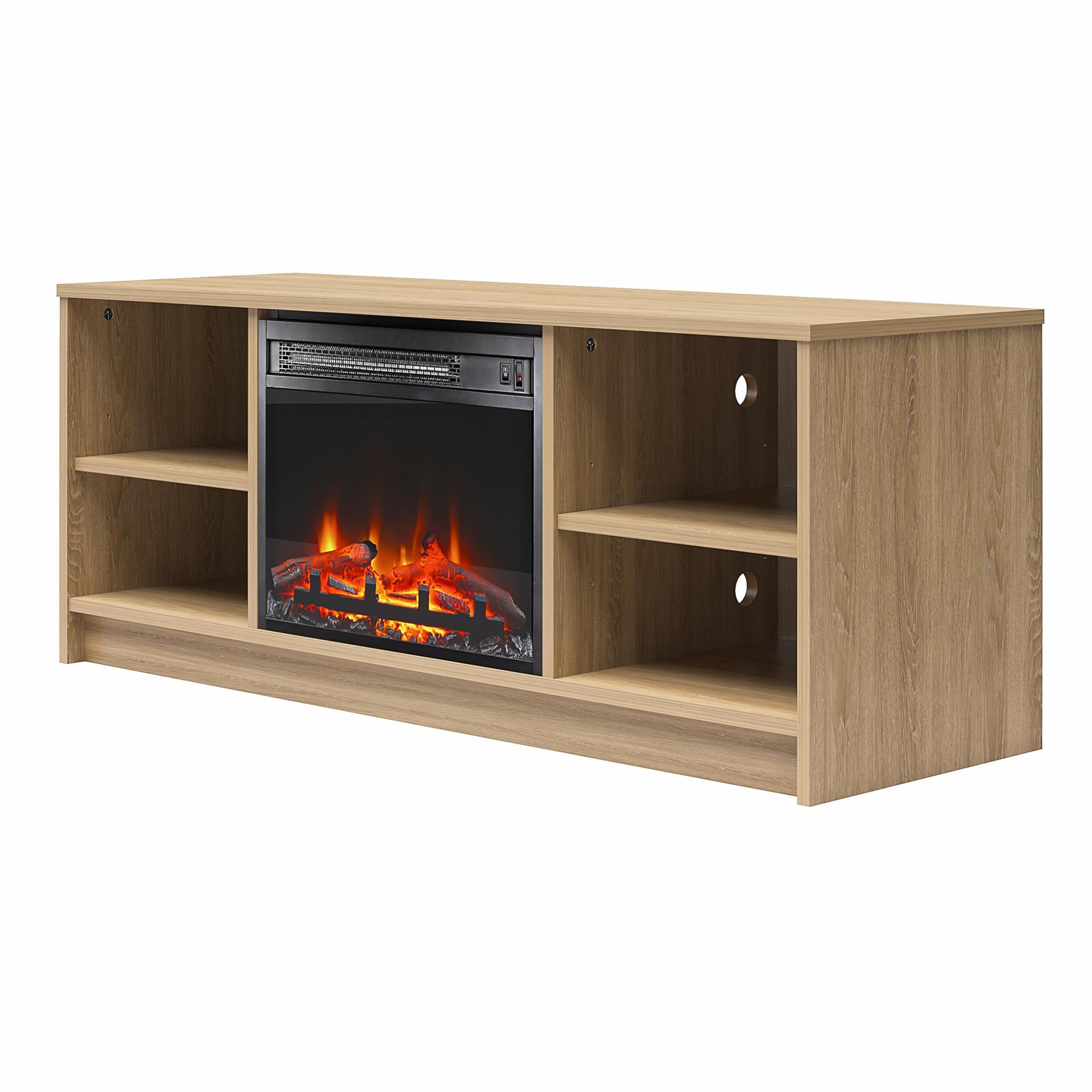 Mainstays Fireplace TV Stand, for TVs up to 55", Natural - image 3 of 12