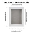thumbnail image 4 of 8x12 Shadow Box Frame White Wood | With a 3/4" Usable Display Depth | Includes a Light Grey Real, 4 of 6